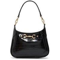 Aldo Croc-Effect Shoulder Bag - Black