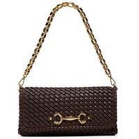 Aldo Woven Shoulder Bag With Chain Strap - Brown