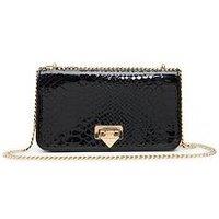Aldo Croc-Effect Crossbody Bag With Chain Strap - Black
