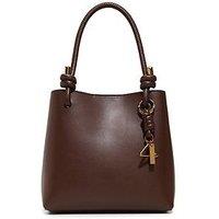 Aldo Knot Handle Bucket Shoulder Bag With Charm Detail - Brown