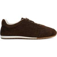 Dune London Elora Croc-Effect Lace-Up Trainers - Brown