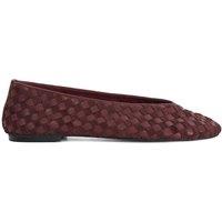 Dune London Woven Ballet Flat Shoes - Burgundy