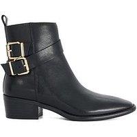 Dune London Patters Leather Ankle Boots - Black