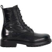 Dune London Patley Leather Chunky Lace Up Boots - Black