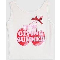 River Island Girls Its Giving Summer Tank Top - White