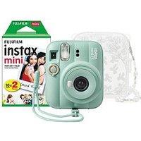 Fujifilm Instax Mini 13 Camera Inc Skinny Dip Case & 20 Shot Film - Lagoon Green