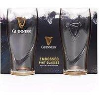 Guinness Embossed Pint Beer Glass Set - Pack Of 2