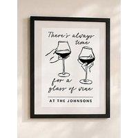 The Personalised Memento Company Personalised Always Time For Wine Black Framed Print