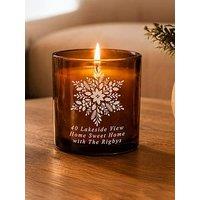 The Personalised Memento Company Personalised Snowflake Amber Glass Candle Jar