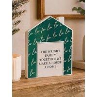 The Personalised Memento Company Personalised Christmas Fa La La Wooden House Ornament