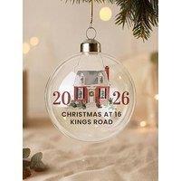 The Personalised Memento Company Personalised Christmas House Glass Bauble