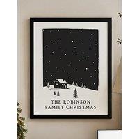The Personalised Memento Company Personalised Snow Scene Black Framed Print
