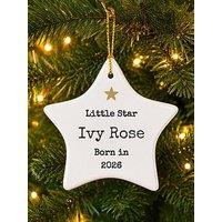 The Personalised Memento Company Personalised Little Star Christmas Tree Decoration