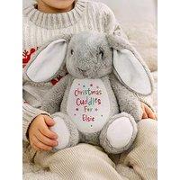 The Personalised Memento Company Personalised Christmas Cuddles Bunny Rabbit Soft Toy