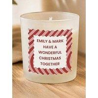 The Personalised Memento Company Personalised Red Striped Frosted Candle Jar