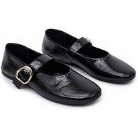 Glamorous Womens Mary Jane Buckle Ballet Flats - Black