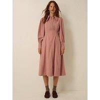 Monsoon Skye Stretch Corduroy Midi Shirt Dress - Pink