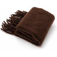 Glamorous Super Soft Blanket Scarf With Fringe Trim - Brown