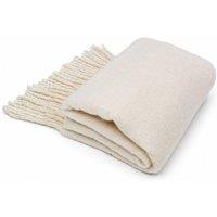 Glamorous Super Soft Blanket Scarf With Fringe Trim - Cream