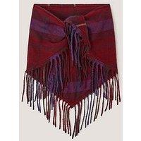 Monsoon Beatrice Check Knit Triangle Scarf - Red