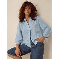Monsoon Emily Linen Blend Shirt - Blue