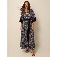 Monsoon Willow Floral Print Midi Dress - Green