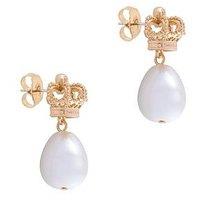 Juicy Couture Heritage Crown & Pearl Drop Earring