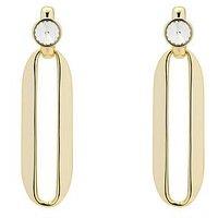 Karen Millen Crystal Ellipse Drop Earrings