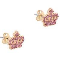 Juicy Couture Crystal Motif Crown Stud Earrings