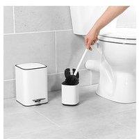 Beldray 2Pc Bin And Toilet Brush Set White