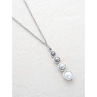 Karen Millen Logo Pearl Pendant Necklace