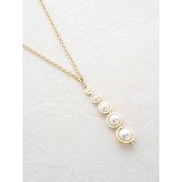 Karen Millen Logo Pearl Pendant Necklace