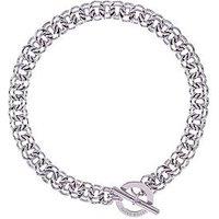 Karen Millen Crystal Bar & Hoop Chain Necklace