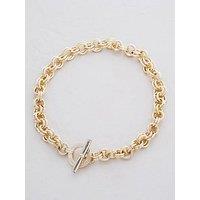 Karen Millen Crystal Bar & Hoop Chain Necklace