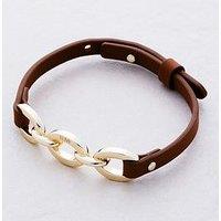 Karen Millen Chain Link Leather Bracelet