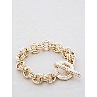 Karen Millen Crystal Bar & Hoop Chain Bracelet
