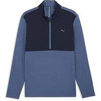 Puma Mens Cloudspun Hybrid Quarter Zip Golf Jacket - Navy