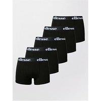 Ellesse Men'S 5 Pack Cotton Rich Trunks Boxer Shorts Set - Black