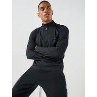 Ellesse Men'S Edmond 1/4 Zip Textured Sports Top - Black