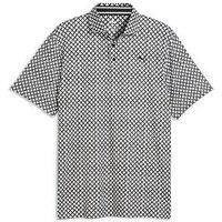 Puma Men'S Cloudspun Printed Four-Way Stretch Golf Polo Shirt - Black