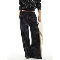 River Island Polka Dot Jacquard Joggers Coord - Black
