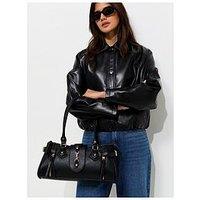 New Look Womens Dog Clip Zip Top Shoulder Bag - Black