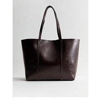 New Look Faux Leather Plain Tote Bag - Red
