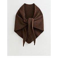 New Look Womens Triangle Tie Lightweight Shawl Scarf - Brown