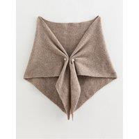 New Look Womens Faux Pearl Clasp Knitted Triangle Shawl Scarf - Brown