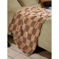 Furn Fur Boucle Check 140X180Cm Throw