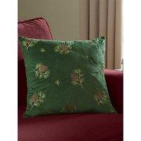 Furn Winter Pines 43X43 Polyester Cushion Spruce Green