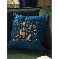 Furn Berry Woods 45X45 Polyester Cushion Navy