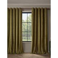 Paoletti Regency Stripe Eyelet Curtains Olive
