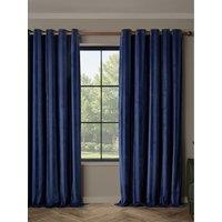 Paoletti Regency Stripe Eyelet Curtains Midnight